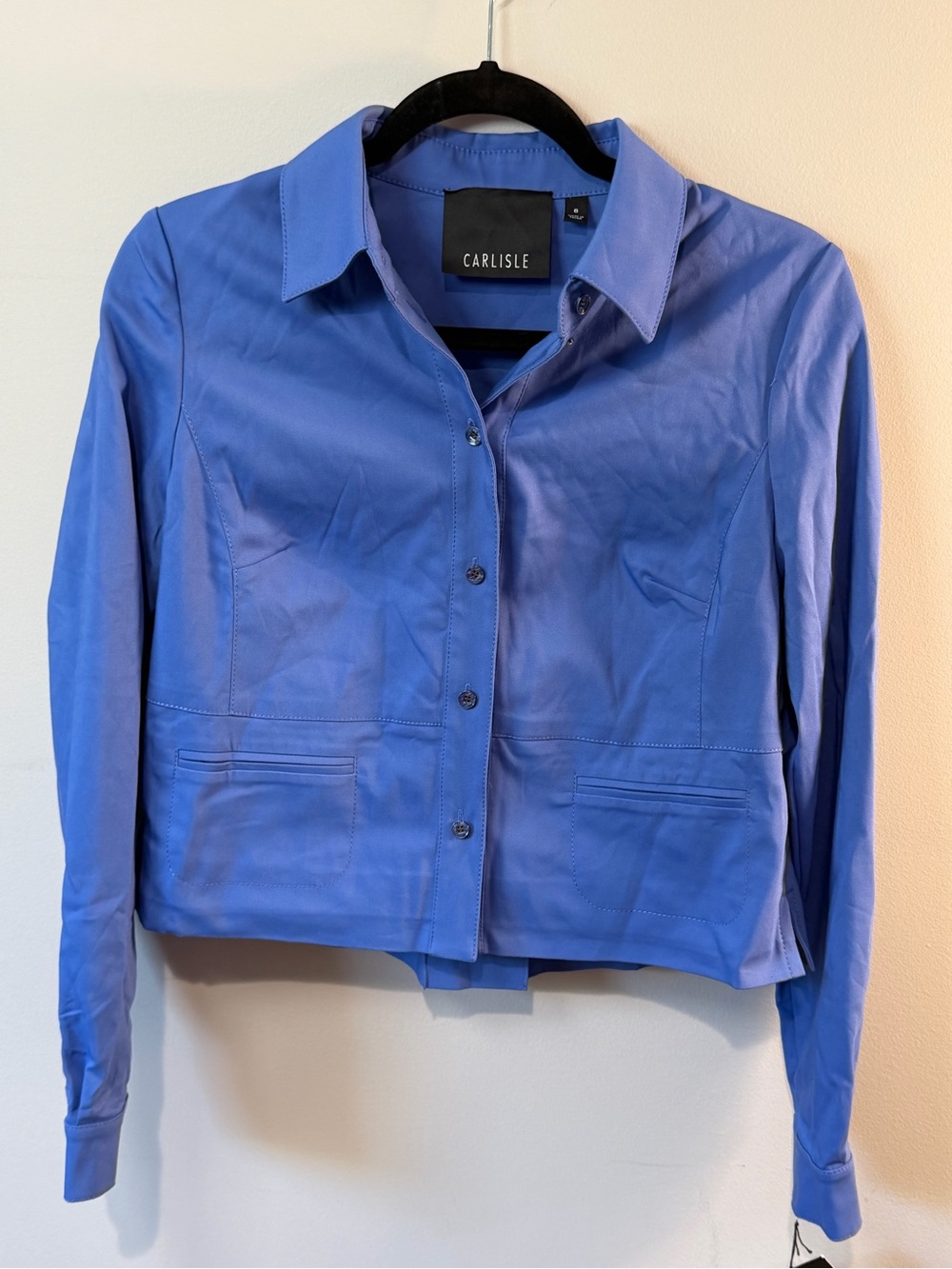 Carlisle Women's Periwinkle Blue Iris Tailored Button-Front Jacket Sz 6 NEW/NWT